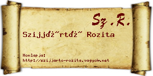 Szijjártó Rozita névjegykártya